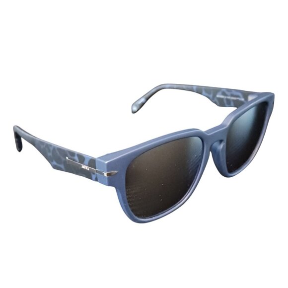 Mita Sustainable Eyewear Key West 55mm Square Sunglasses Black/Blue Mirrored - Picture 2 of 11